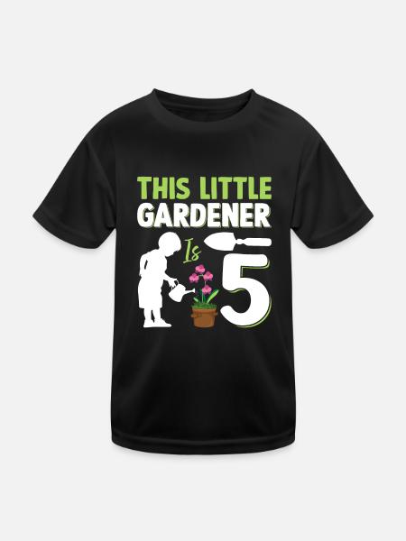 Hobby Jardinier Enfants Jardinage 5ème Anniversaire - T-shirt sport Enfant - noir - Devant