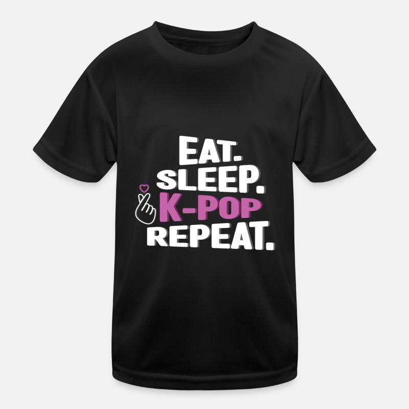 Manger Dormir K-Pop Répéter Fan Langue T-shirt sport Enfant