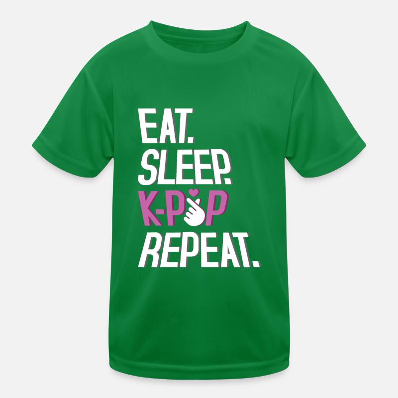Eat Sleep K-Pop Repeat Lifestyle Kids Functional T-Shirt