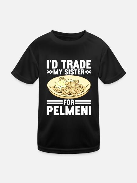 Pelmeni Russian Cuisine - Kids Functional T-Shirt - black - Front