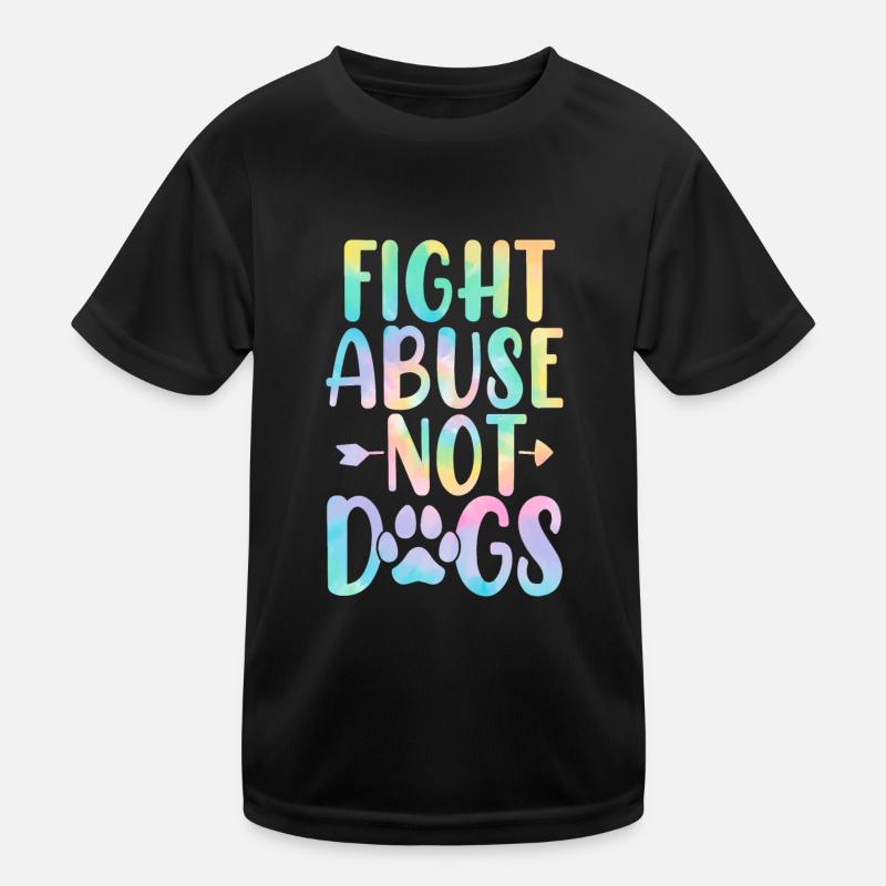 Combattre les abus pas les chiens Drôle de patte Adopter Dog Tie Dye T-shirt sport Enfant