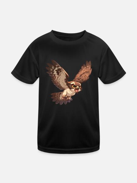 Falken Falke - Kinder Funktions-T-Shirt - Schwarz - Vorne