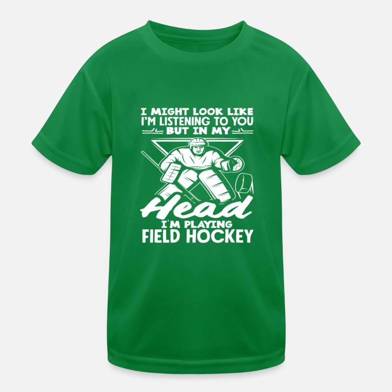 Field hockey player deep in thought Kids Functional T-Shirt