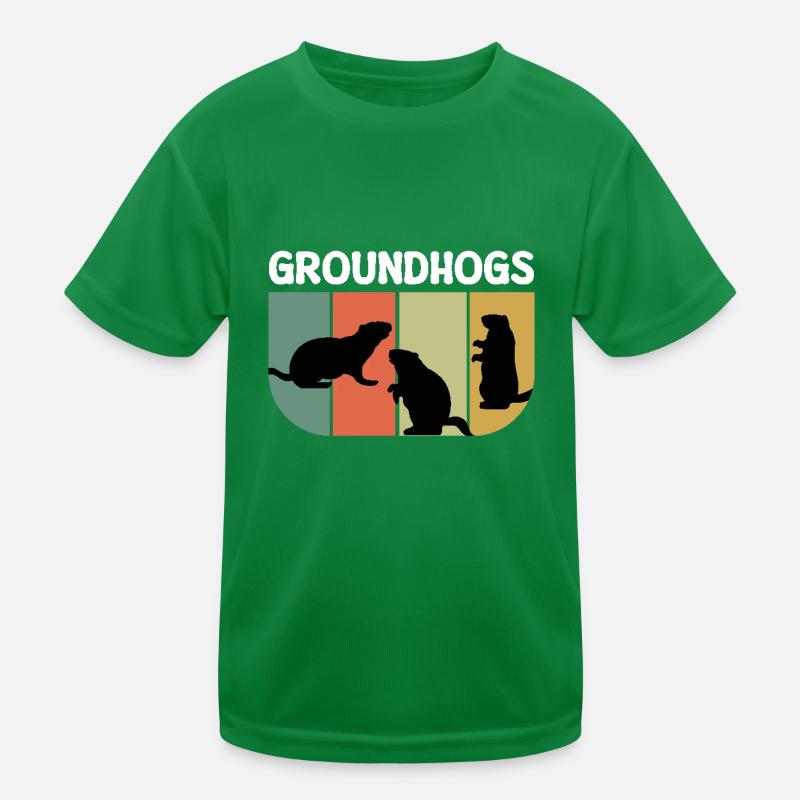 Groundhogs Retro Silhouetten Grafik Kinder Funktions-T-Shirt