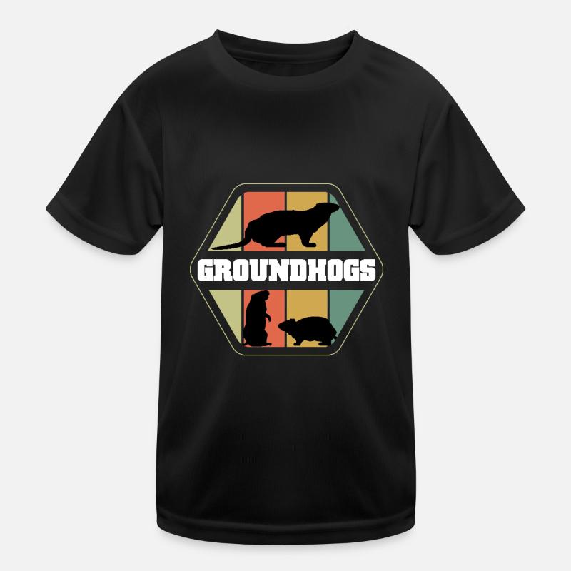 Silhouettes de marmottes Style rétro T-shirt sport Enfant