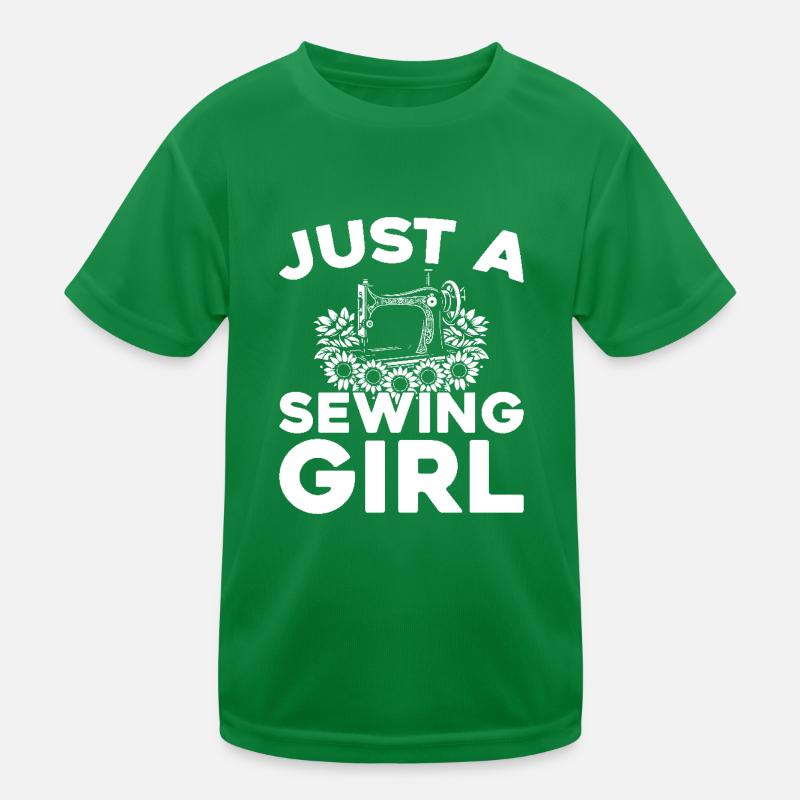 Machine à coudre juste une fille de couture T-shirt sport Enfant
