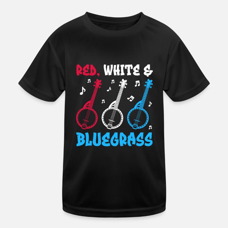 Red White And Bluegrass Banjo Player American Folk Kinder Funktions-T-Shirt