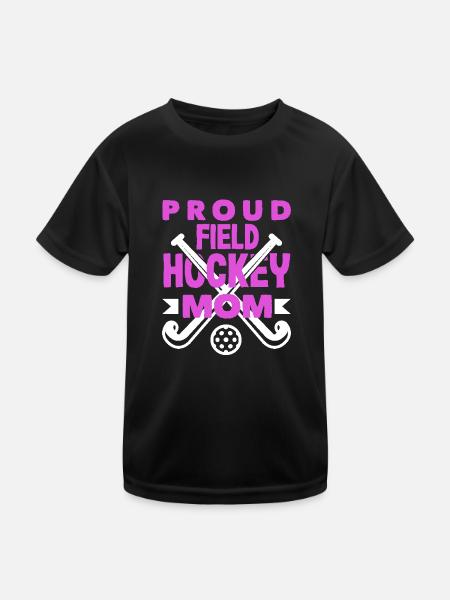 Stolze Feldhockey Spieler Mama - Kinder Funktions-T-Shirt - Schwarz - Vorne
