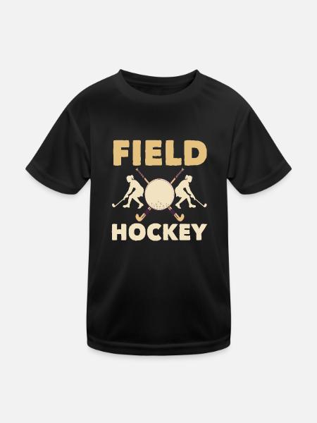 Hockey Player Field Sports Passion - Kids Functional T-Shirt - black - Front