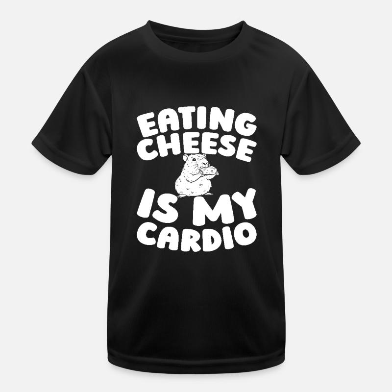 Cheese Cheesemaker Funny Cardio Quote - Kids Functional T-Shirt - black