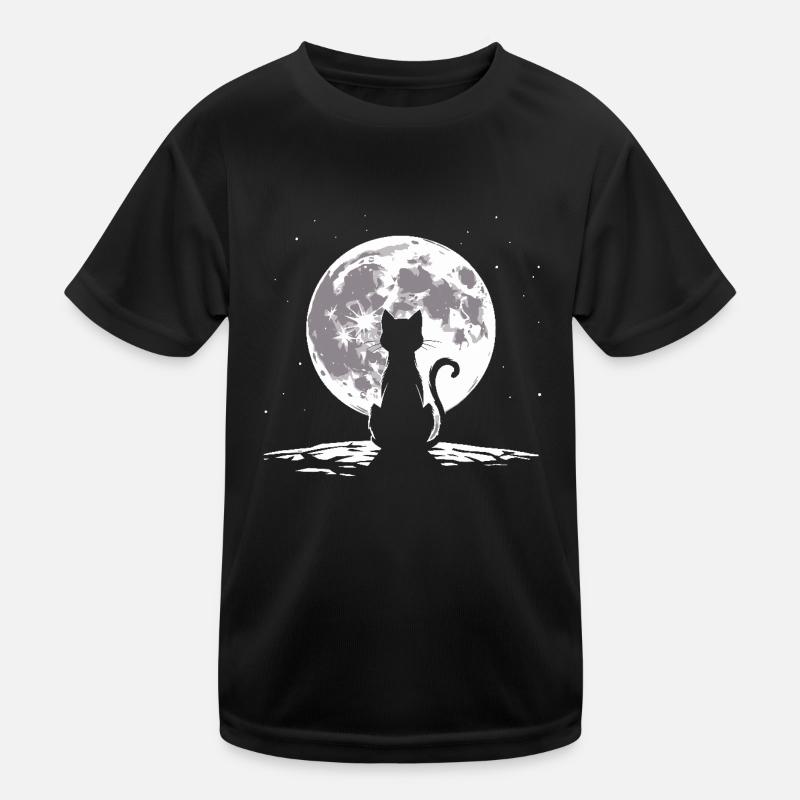 Chat regardant la lune T-shirt sport Enfant