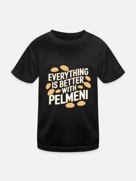Pelmeni Russische Küche - Kinder Funktions-T-Shirt - Schwarz - Vorne
