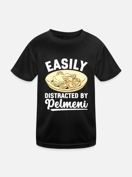Pelmeni Russian Cuisine - Kids Functional T-Shirt - black - Front