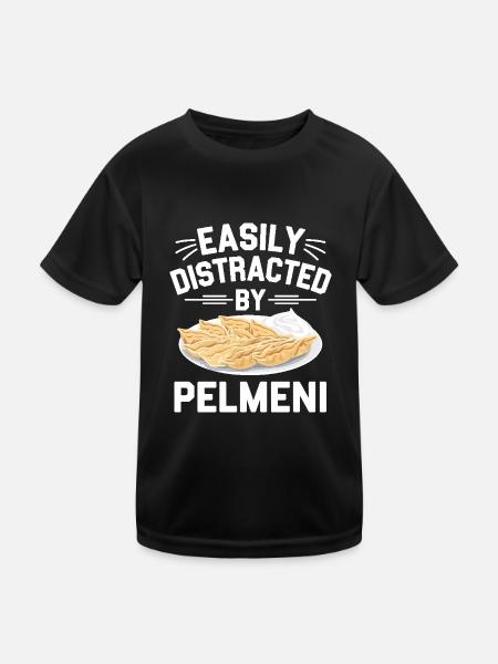 Pelmeni Russian Cuisine - Kids Functional T-Shirt - black - Front