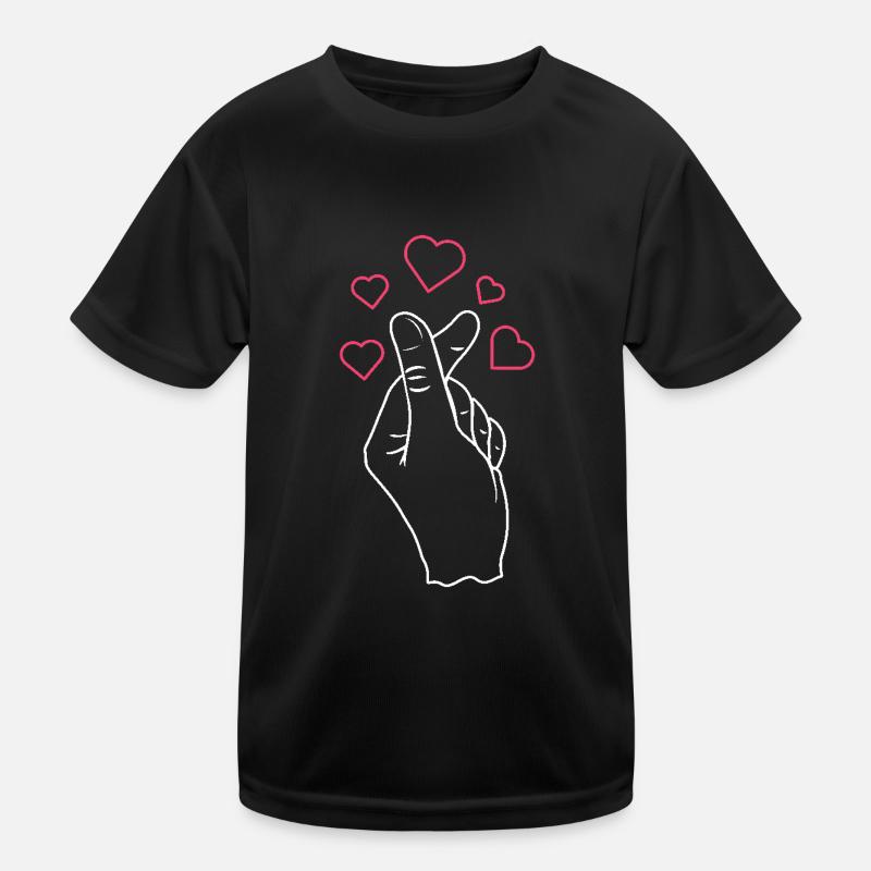 Liebevolle Handgeste Mit Herzen Kinder Funktions-T-Shirt