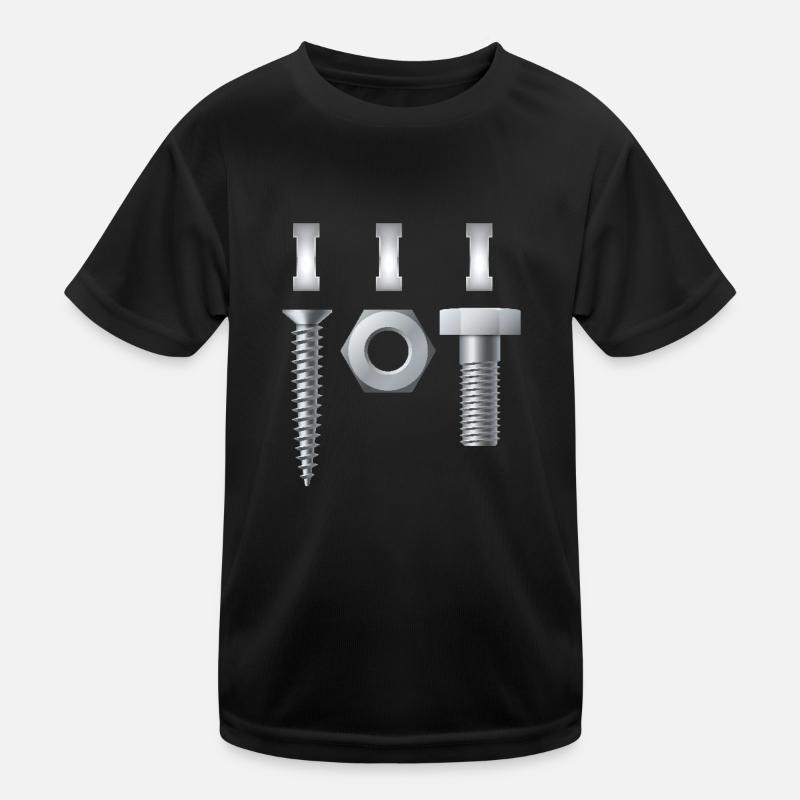 Schraubenmutter Ich Liebe Handwerker Humorvolle Kinder Funktions-T-Shirt