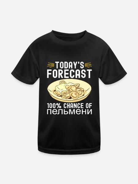 Pelmeni Russian Cuisine - Kids Functional T-Shirt - black - Front