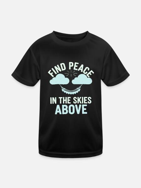 Cloudy view, Relaxing sky, Dreamy - Kids Functional T-Shirt - black - Front