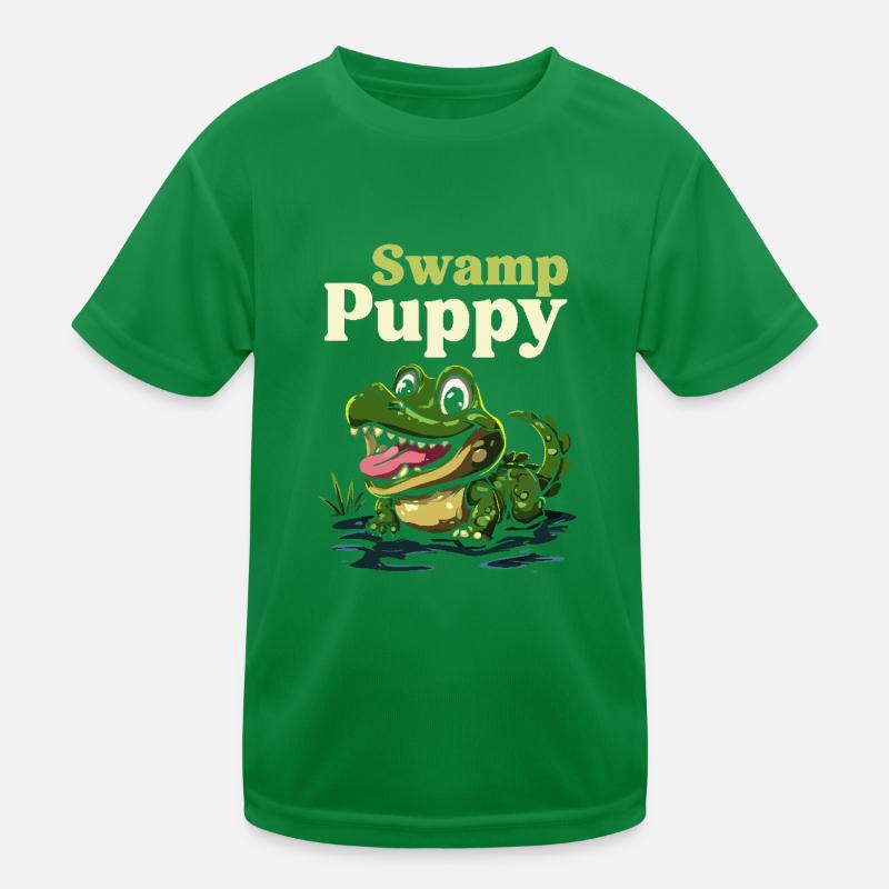 Chiot des marais drôle crocodile dessin animé Design T-shirt sport Enfant