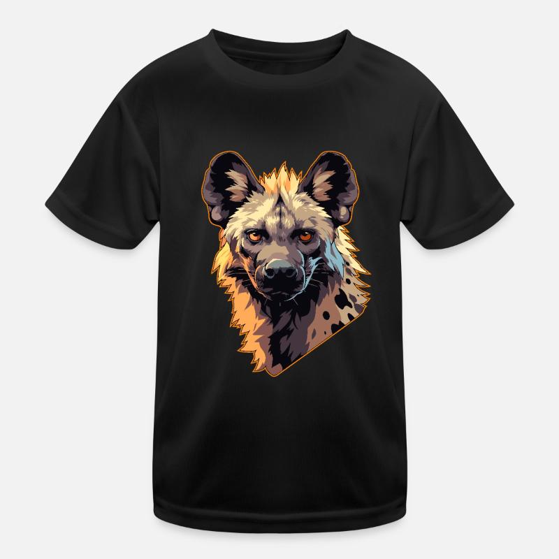 Hyänen Hyäne - Kinder Funktions-T-Shirt - Schwarz