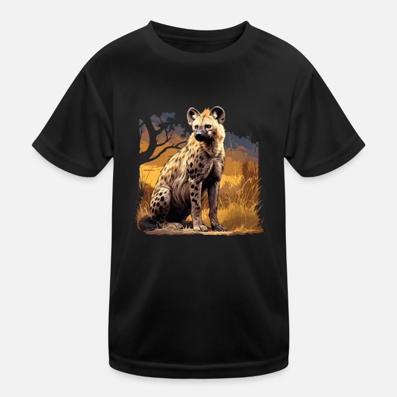 Hyänen Hyäne - Kinder Funktions-T-Shirt - Schwarz