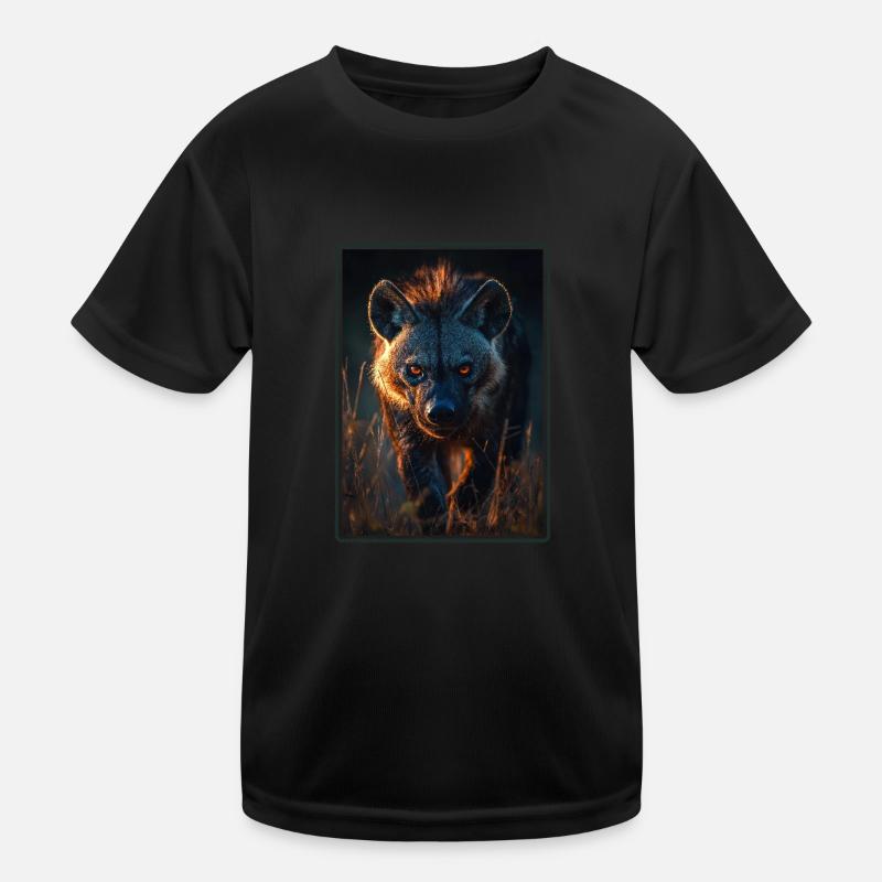 Hyänen Hyäne - Kinder Funktions-T-Shirt - Schwarz