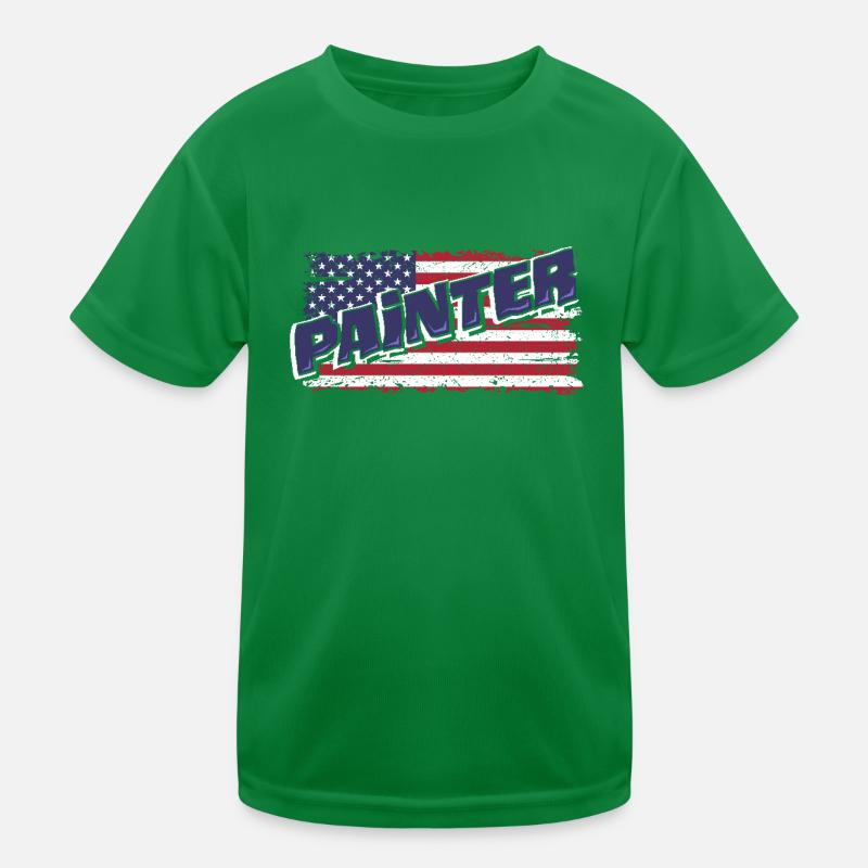 Painter Pride American Flag Kids Functional T-Shirt