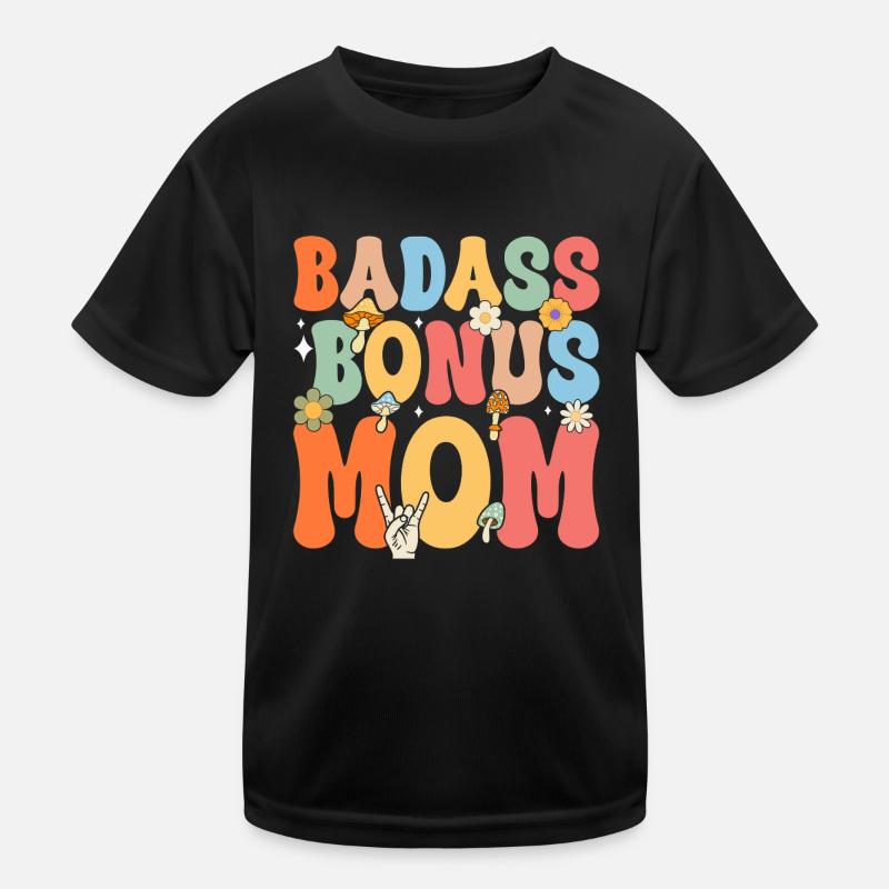 Badass Bonus Mama Boho Blume Lustige Stiefmutter Mutter Kinder Funktions-T-Shirt
