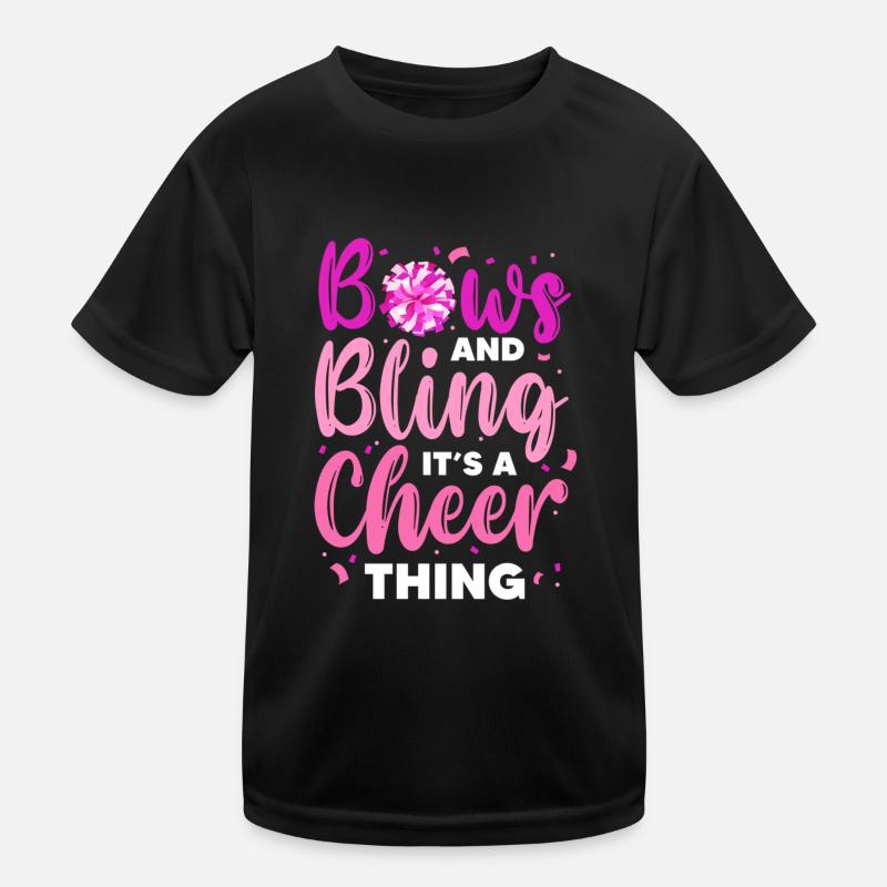 Bows And Bling It's A Cheer Thing Cheerleading Kids Functional T-Shirt