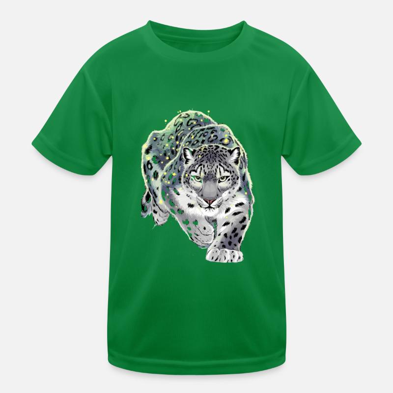 Schneeleopard Leopard Raubkatze Kinder Funktions-T-Shirt