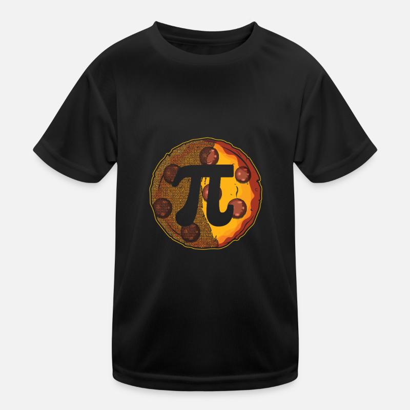 Pi Day Pizza Math Fun Design - Kids Functional T-Shirt - black