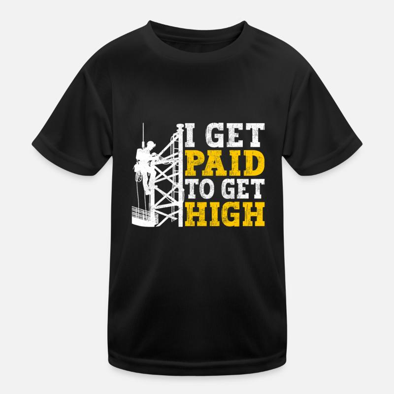 Industrial Climbers Tower Climbers Industrial Climbing Kids Functional T-Shirt