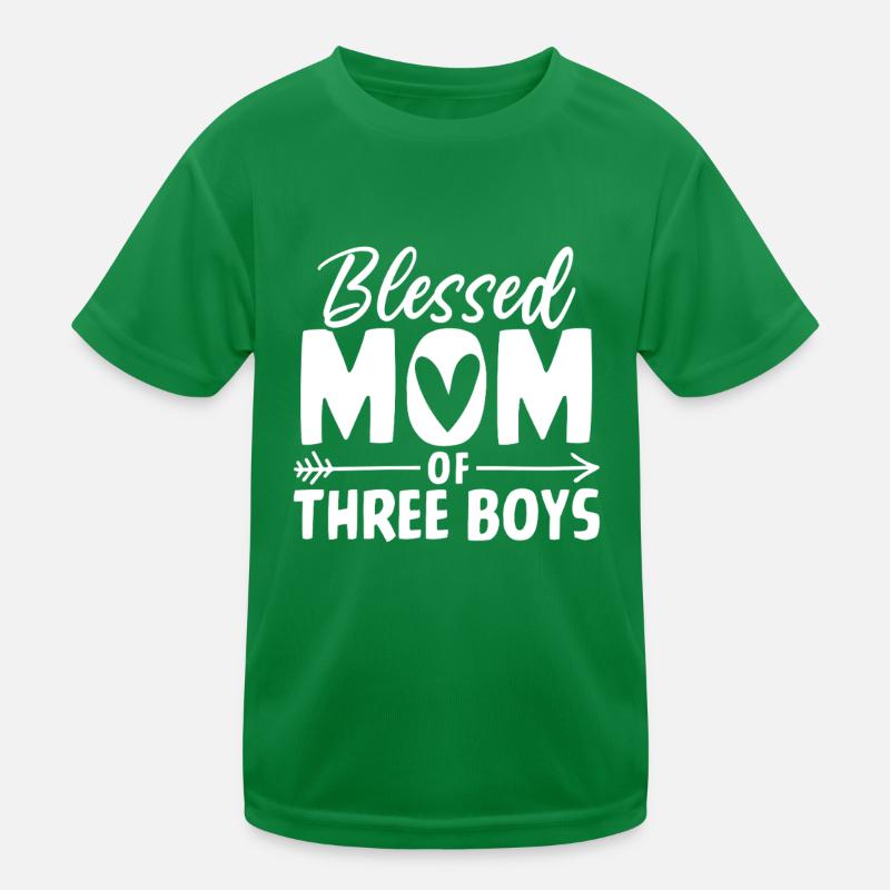 Mutter von Drei Jungs Lustiger Junge Mutter Muttertag Kinder Funktions-T-Shirt
