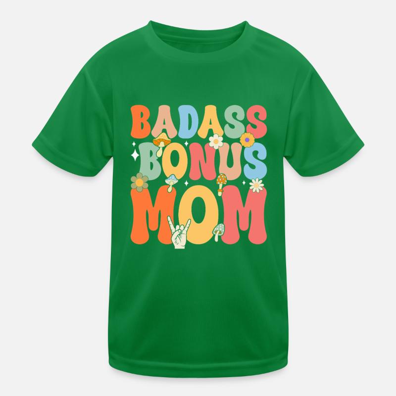 Badass Bonus Mama Boho Blume Lustige Stiefmutter Mutter Kinder Funktions-T-Shirt