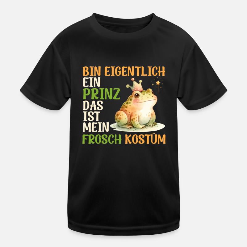 Karneval Frösche BIN EIGENTLICH EIN PRINZ FROSCH Kinder Funktions-T-Shirt
