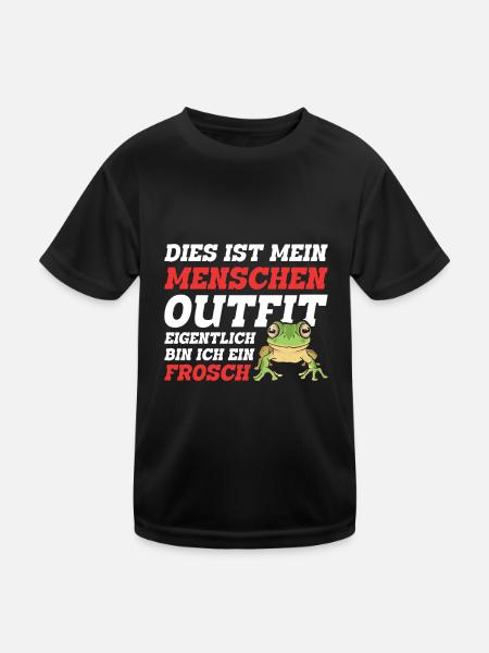 Froschkostüm Karneval Party DAS IST MEIN MENSCHEN - Kinder Funktions-T-Shirt - Schwarz - Vorne