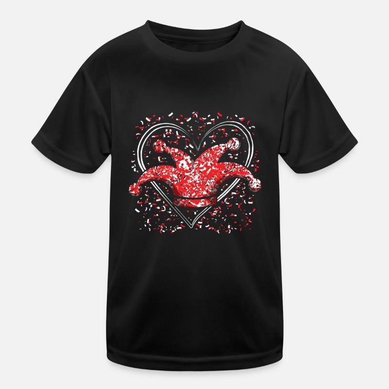 Carnaval Coeur Bouffon Cap Confettis Fun T-shirt sport Enfant