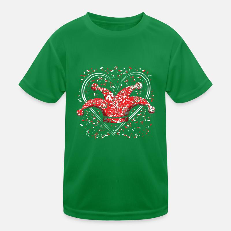 Carnival Heart Jester's Cap Confetti Fun Kids Functional T-Shirt