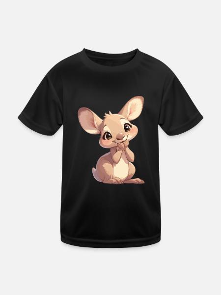 Kangaroos Kangaroo - Kids Functional T-Shirt - black - Front