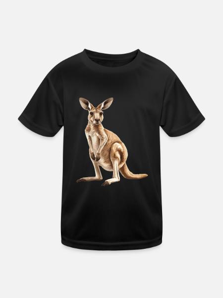 Kangaroos Kangaroo - Kids Functional T-Shirt - black - Front