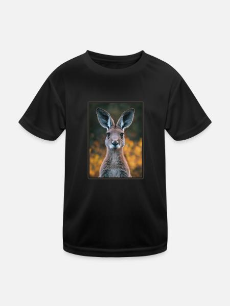 Kangaroos Kangaroo - Kids Functional T-Shirt - black - Front