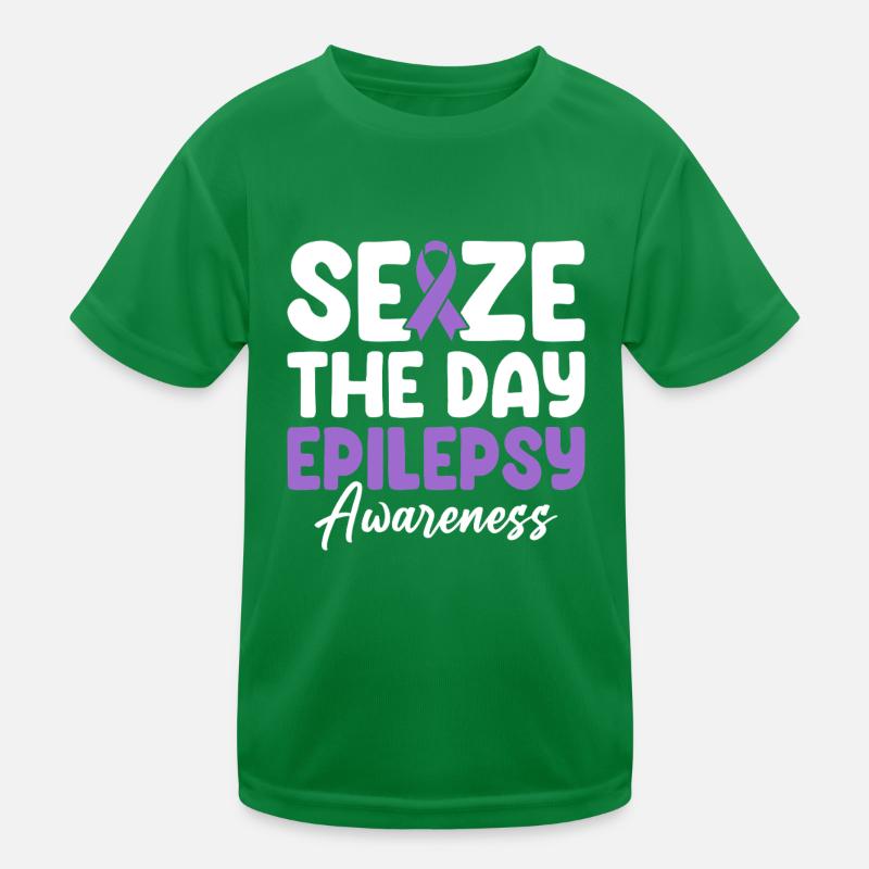 Seize The Day Purple Ribbon Nervous System Kids Functional T-Shirt