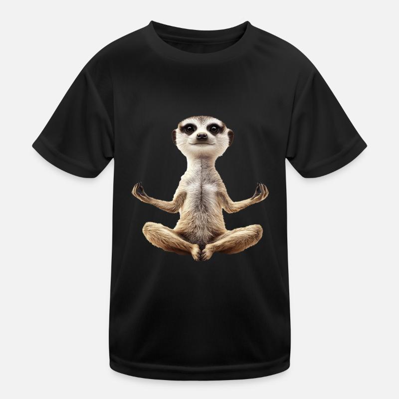 Erdmännchen - Kinder Funktions-T-Shirt - Schwarz