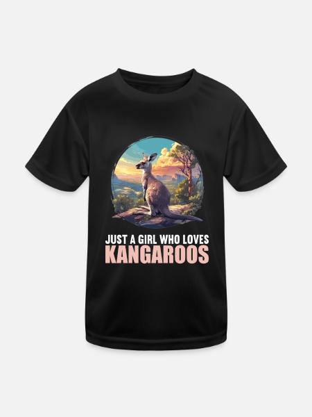 Kangaroos Kangaroo - Kids Functional T-Shirt - black - Front