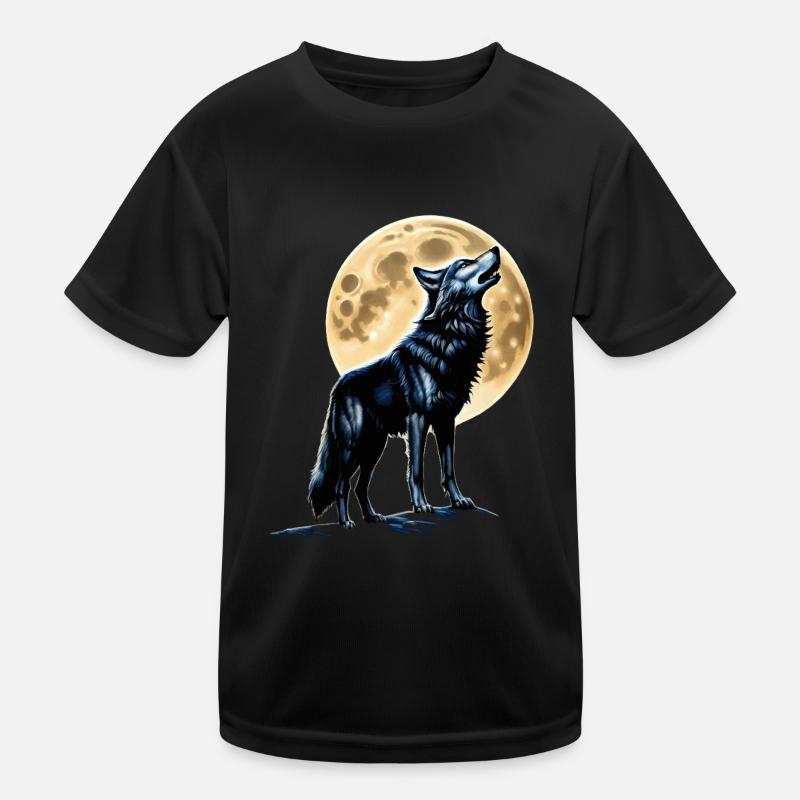 Wolf Liebhaber Wildtier Kunst Wolf Bunt Tier Kinder Funktions-T-Shirt