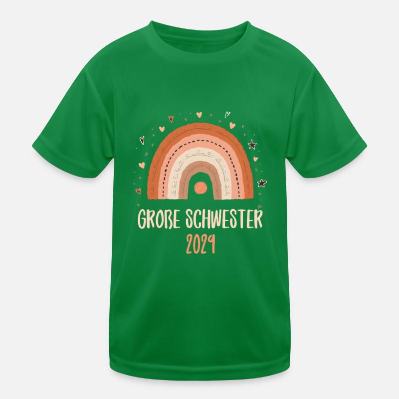Große Schwester 2029 Regenbogen Kinder Funktions-T-Shirt
