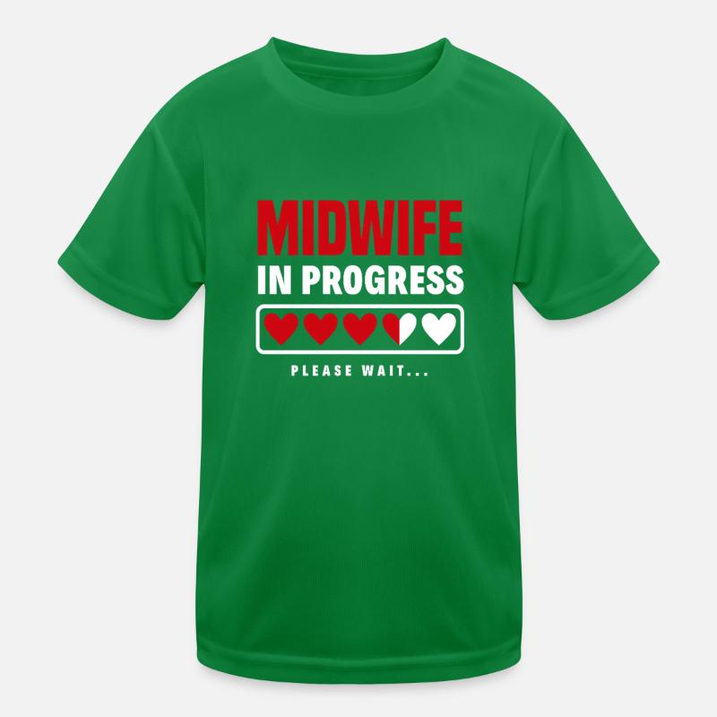 Hebamme Im Werden Bitte Warten Kinder Funktions-T-Shirt