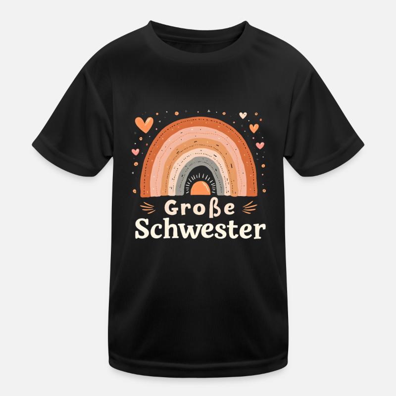 Big Sister Rainbow Boho Kids Functional T-Shirt