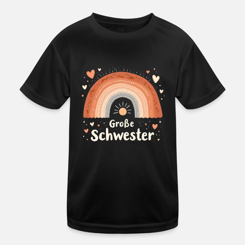 Big Sister Rainbow Boho Kids Functional T-Shirt