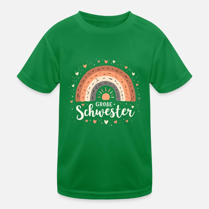 Große Schwester Regenbogen Boho Kinder Funktions-T-Shirt